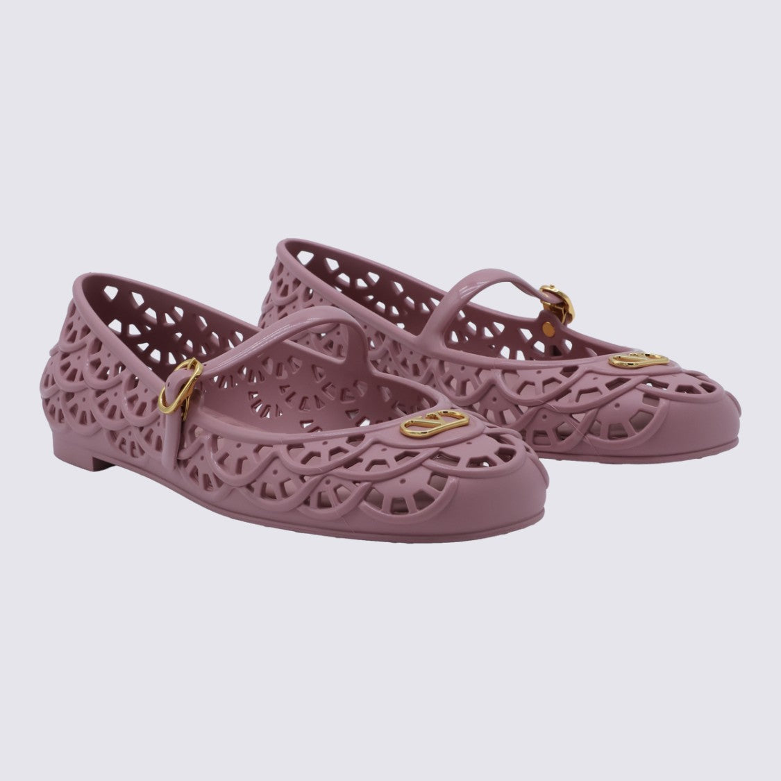 Valentino Garavani Delicate Cut-Out Flat Shoes With Mary Jane Strap