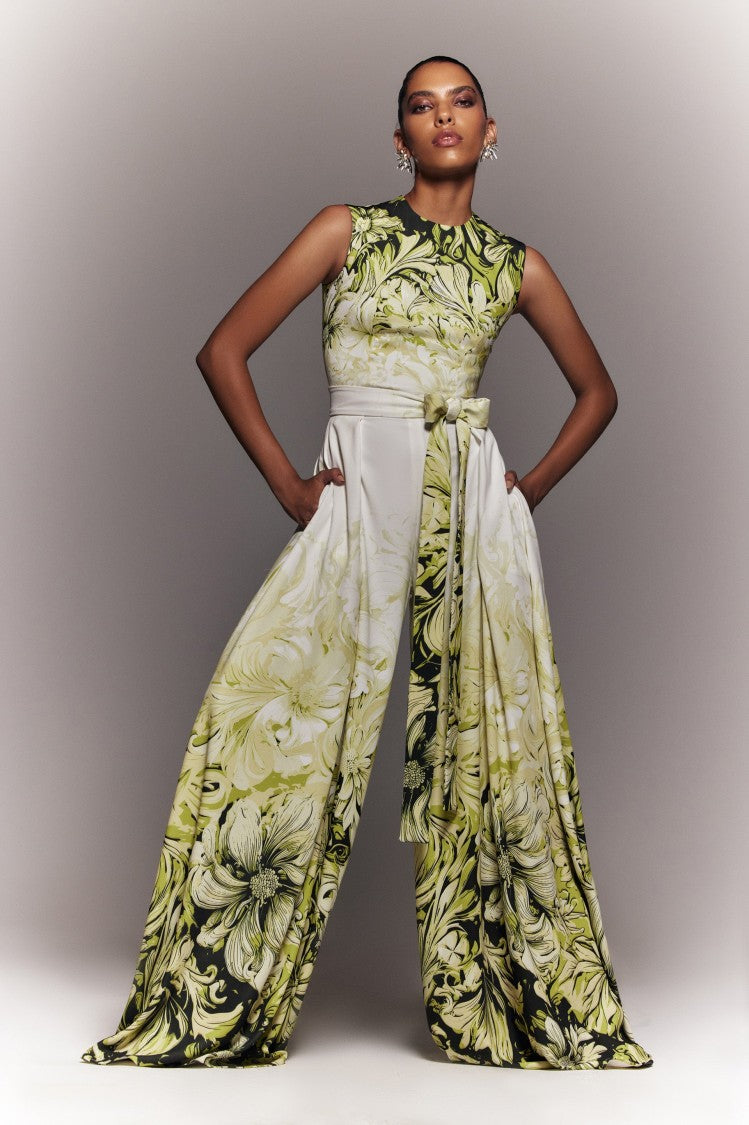 Saiid Kobeisy Crepe Printed Jumpsuit