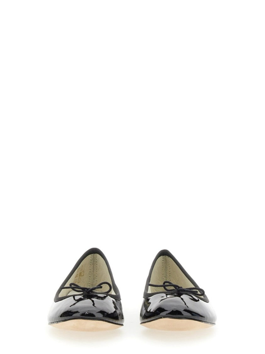 Repetto Patent Leather Ballerina Flats With Bow Detail