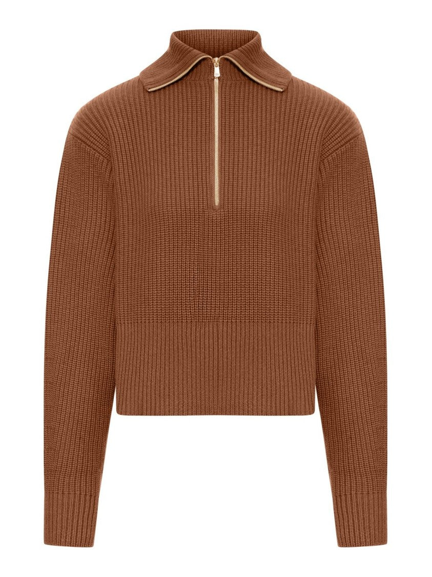 Max Mara Classic Camel Knit Sweater With Relaxed Fit
