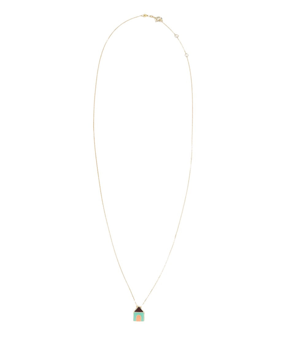 Aliita Burgundy Casita Bold Enamel Necklace