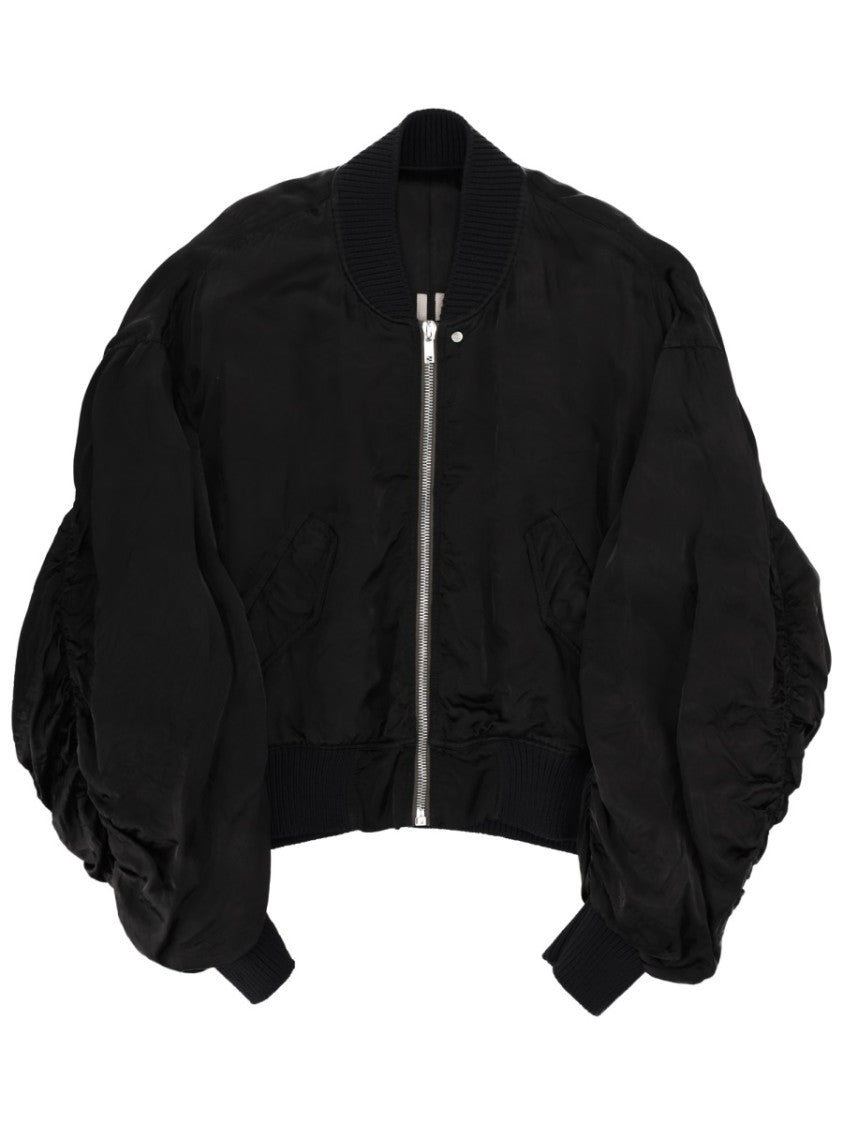 Rick Owens Neutrals Bucket Flight Puffed Cupro Bomber Jacket