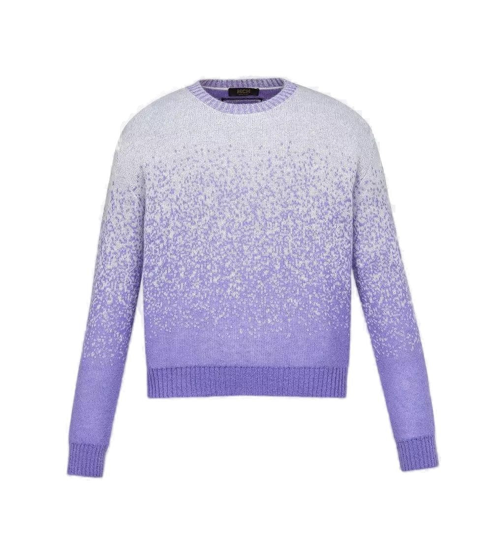 Mcm Jacquard Knit Oversized Sweater With Cosmic Gradient