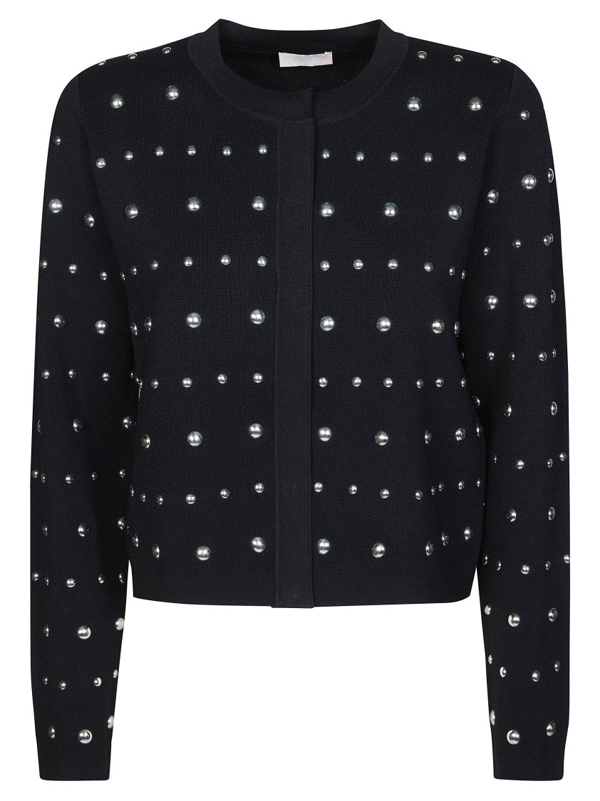 Liu Jo Black Studded Round Neck Cardigan