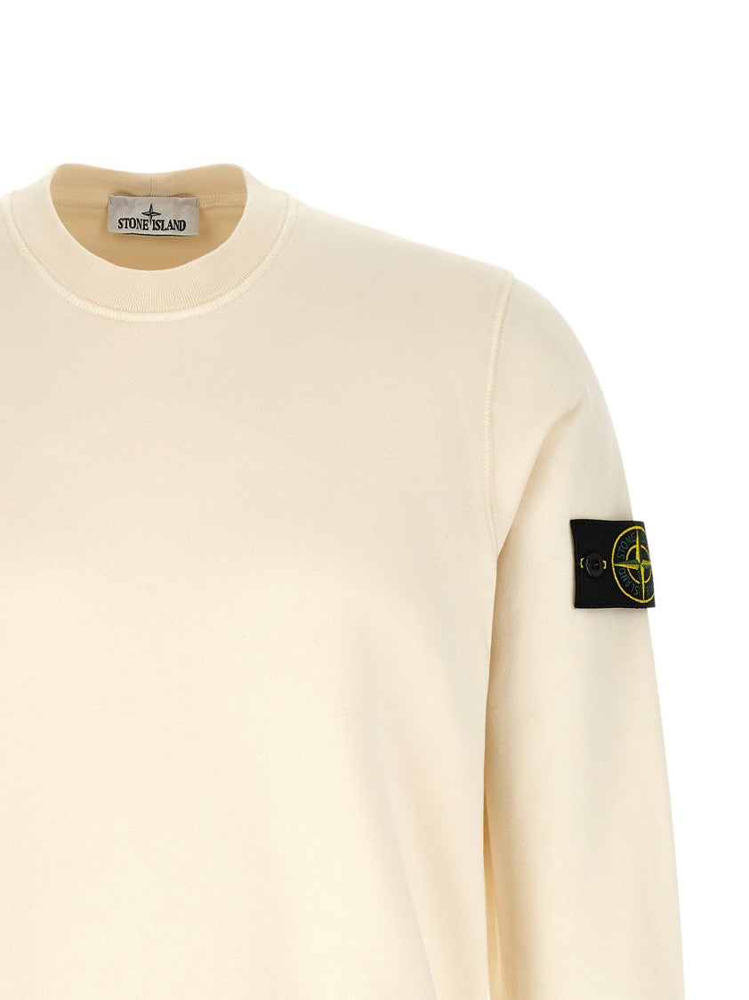 Stone Island Garment-Dyed Organic Cotton Sweatshirt With Crew Neck