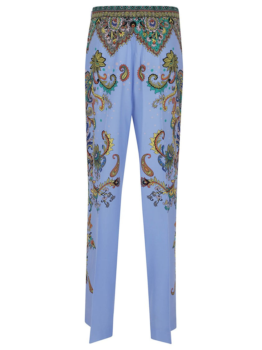 Etro Silk Trousers With Paisley Patterns And Tailored Fit
