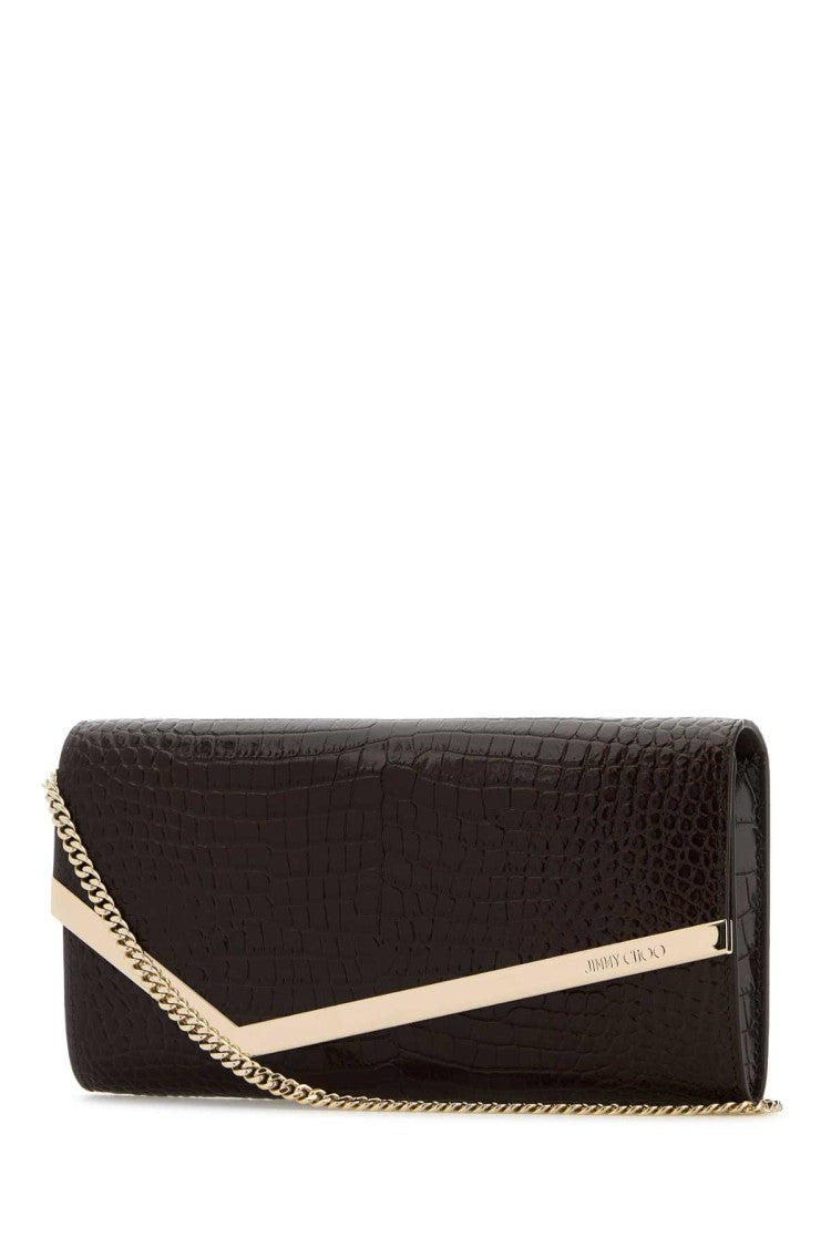 Jimmy Choo Chocolate Leather Emmie Clutch