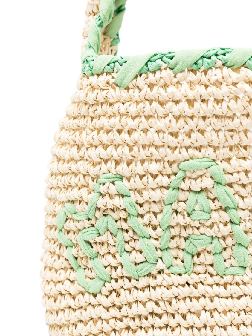 Marni Woven Paper Shoulder Bag With Braided Handle
