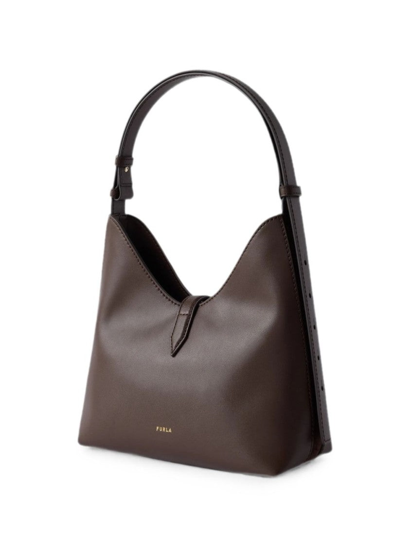 Furla Structured Gold-Tone Clasp Handbag