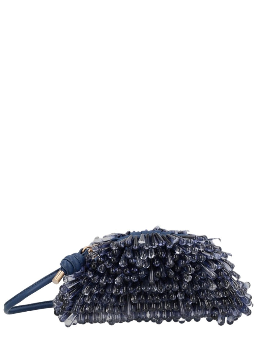 Cult Gaia Blue Resin Bead Nappa Leather Shoulder Bag