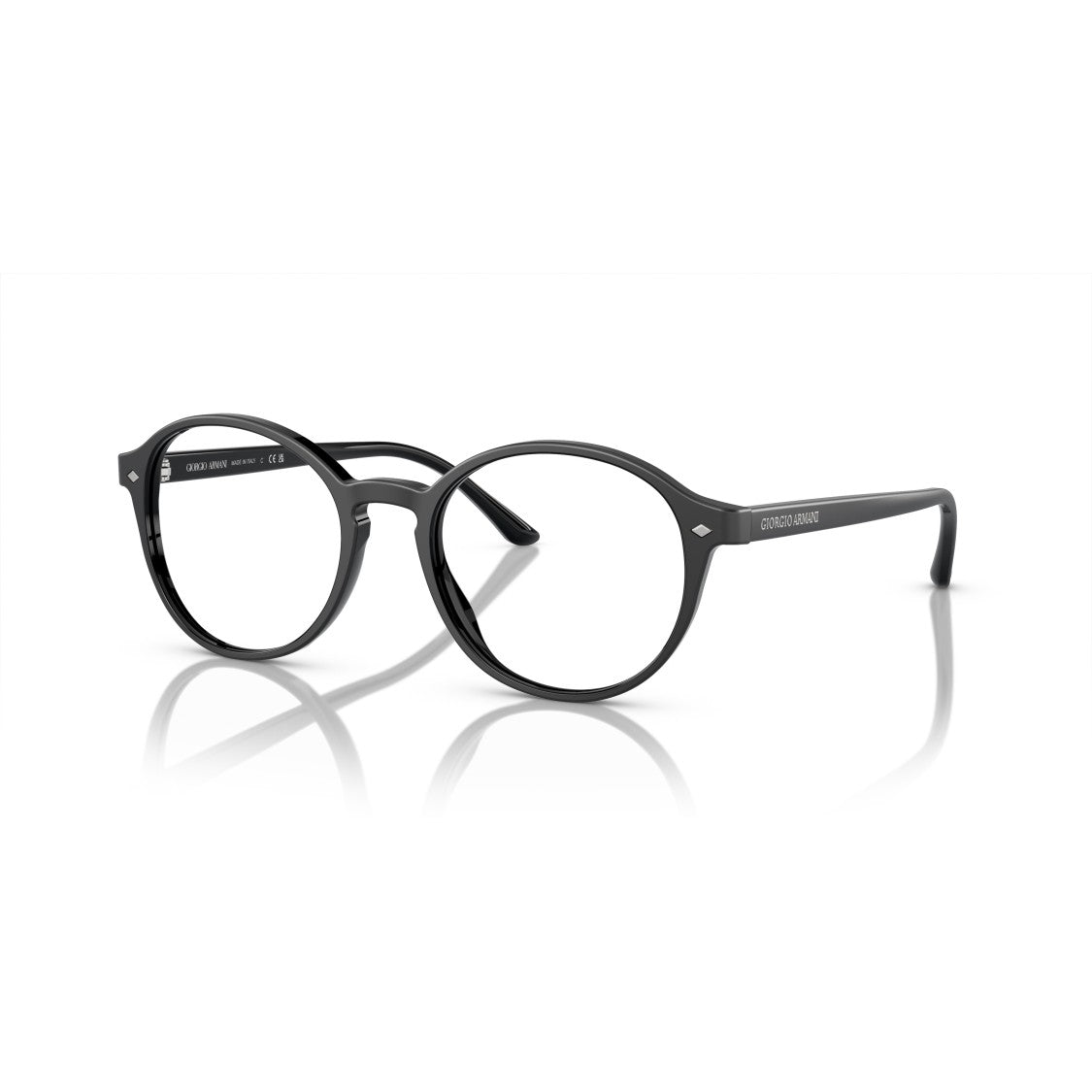 Giorgio Armani 0Ar7004 Classic Round Frame Eyeglasses With Polished Black Finish