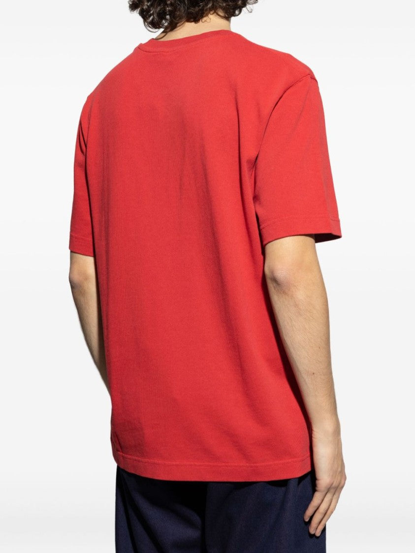 Jacquemus Red Logo Patch Crew Neck T-Shirt