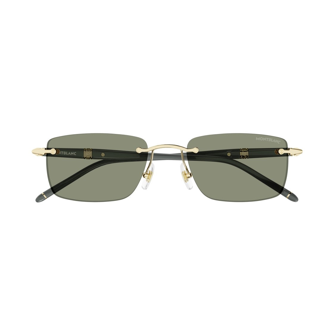 Montblanc Rimless Rectangular Sunglasses With Gold-Tone Accents