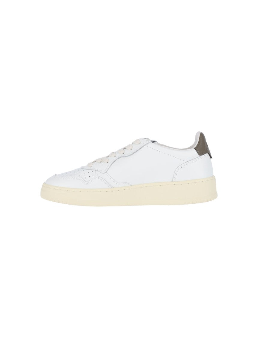 Autry White Low-Top Perforated Leather Sneakers