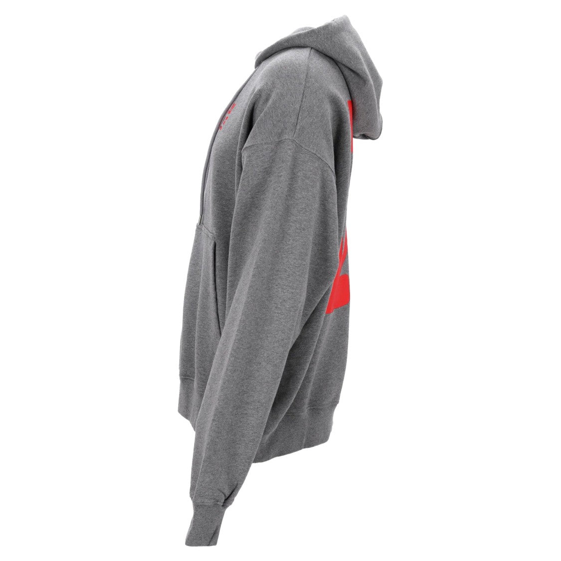 Off-White Relaxed-Fit Grey Hoodie With Bold Front And Back Prints