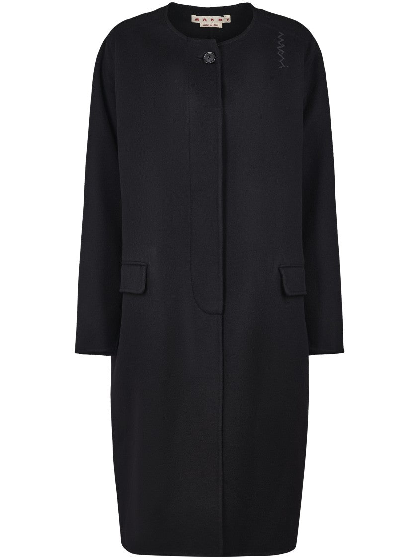 Marni Black Virgin Wool And Cashmere Coat