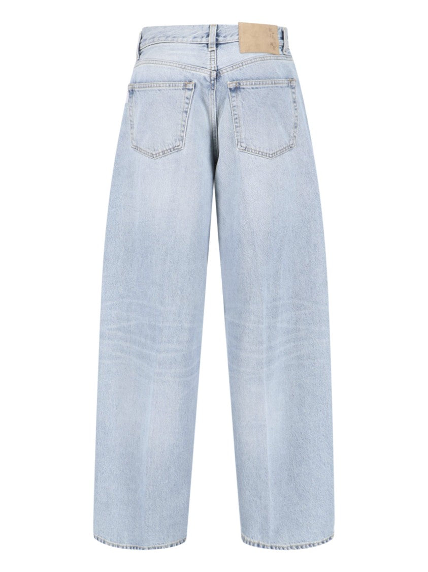 Haikure Light Blue Wide-Leg Denim Jeans With Mid-Rise Waist