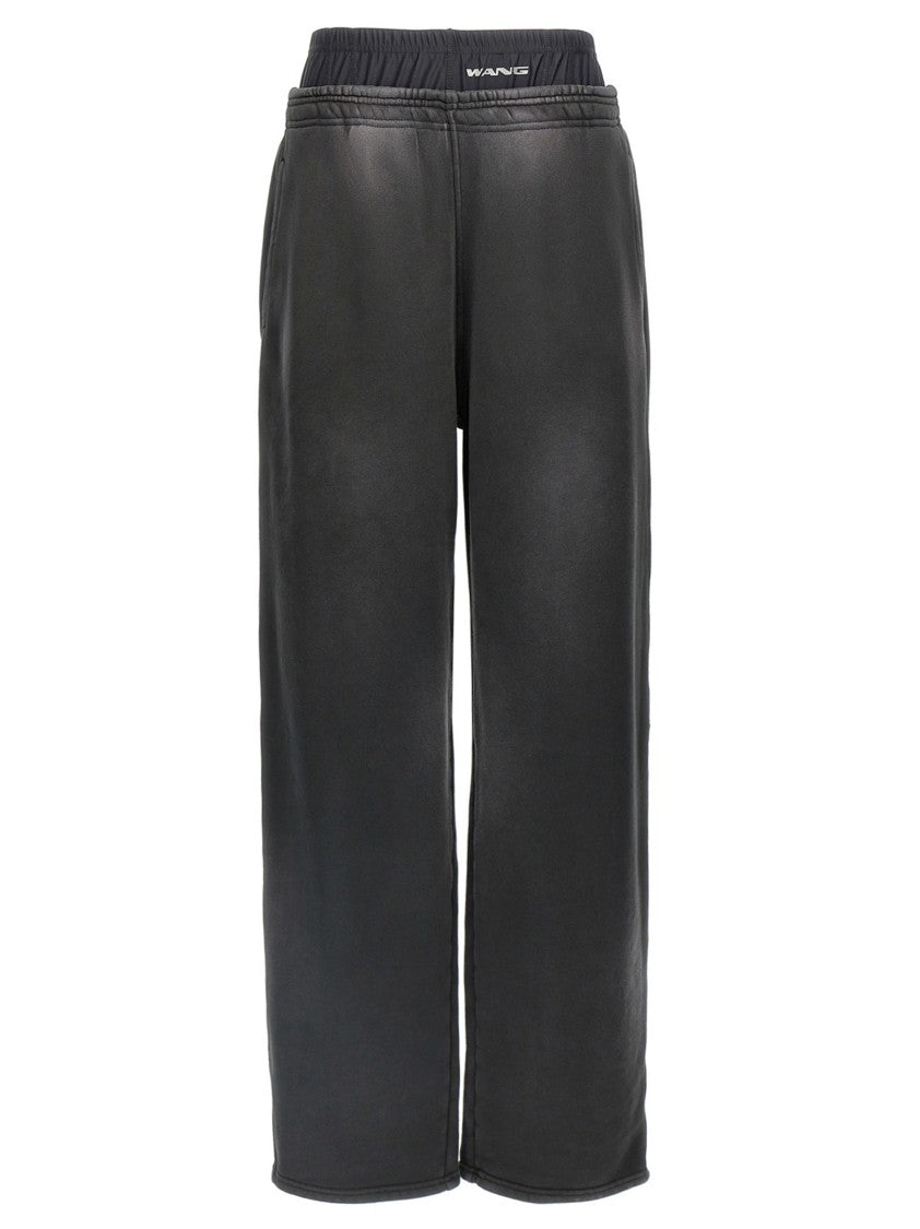 T By Alexander Wang Layered Cotton Joggers With Boxer Insert