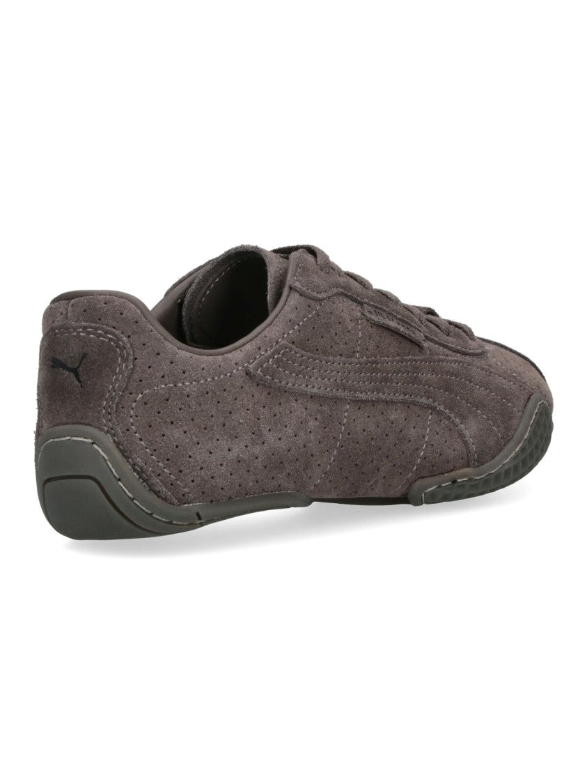Puma Brown Perforated Leather K-Street Sneakers