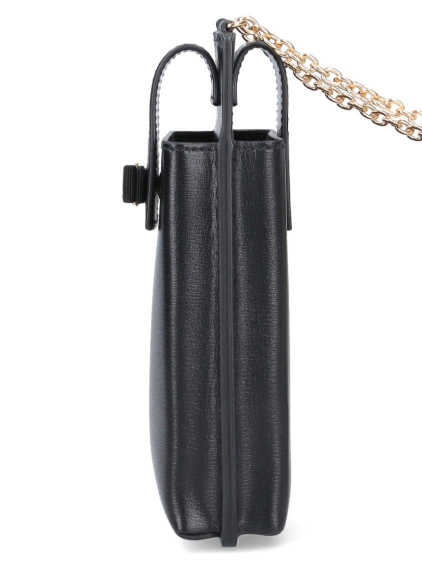 Ferragamo "Vara" Bow Phone Holder – Black