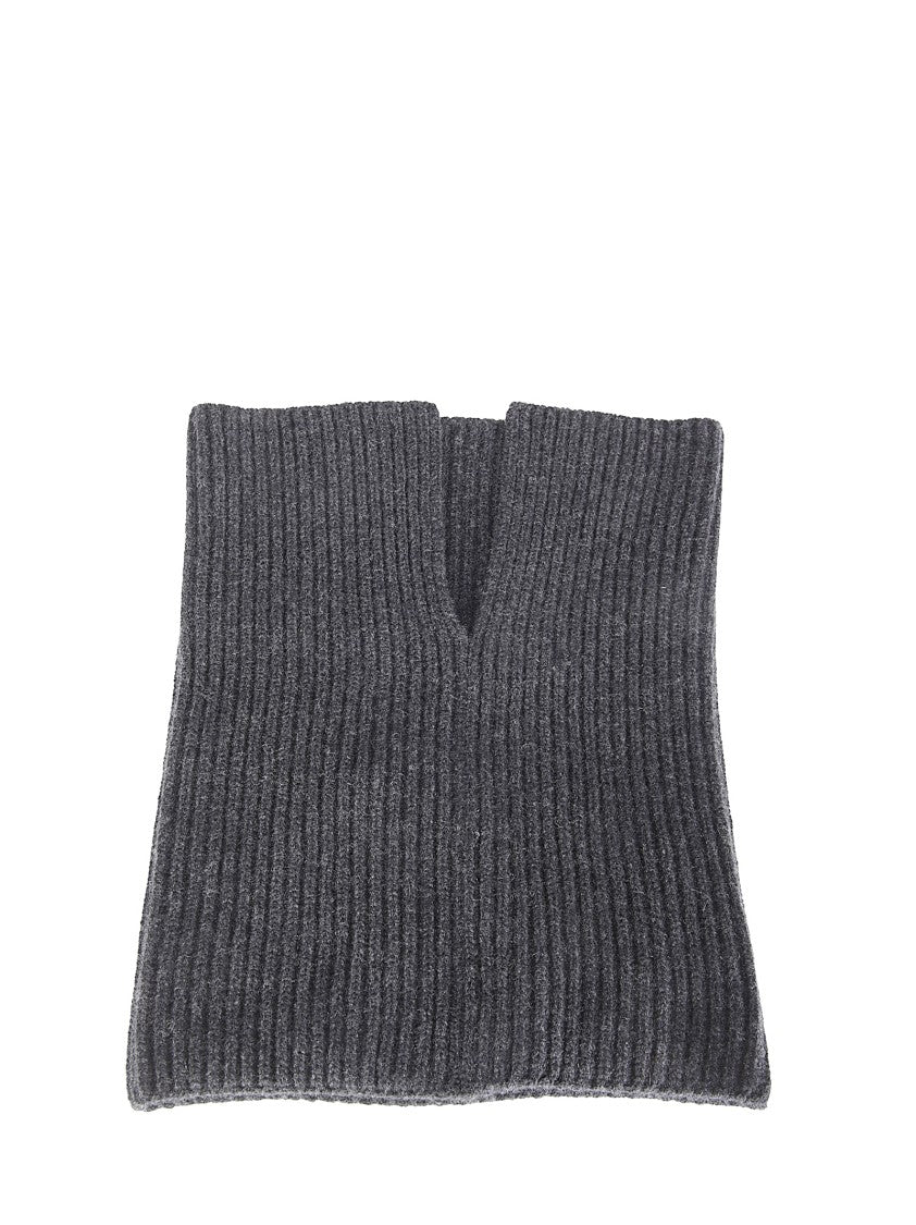 Uma Wang Ribbed Knit Cashmere High Neck Collar