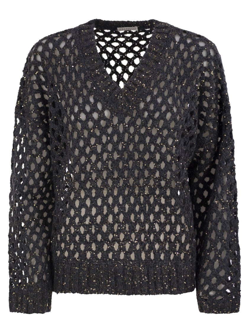 Brunello Cucinelli Dazzling Net Silk And Linen Jersey