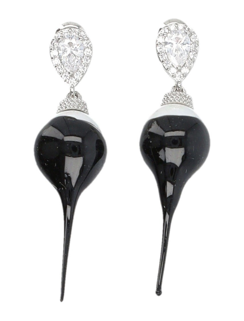 Ottolinger Black Dipped Pearl Drop Earrings