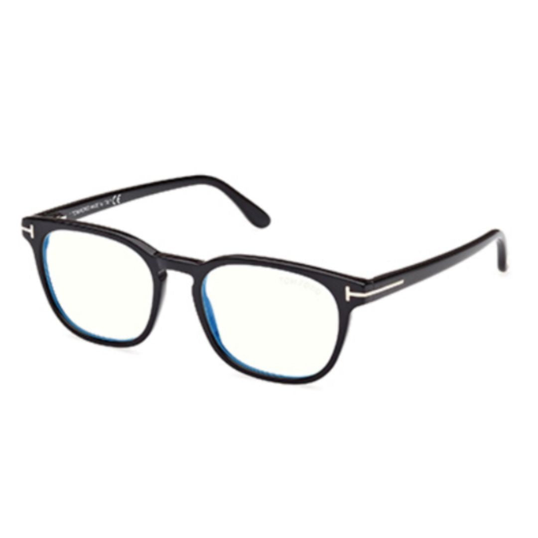 Tom Ford Ft5868-B Rectangular Eyeglasses With Metallic T-Detail