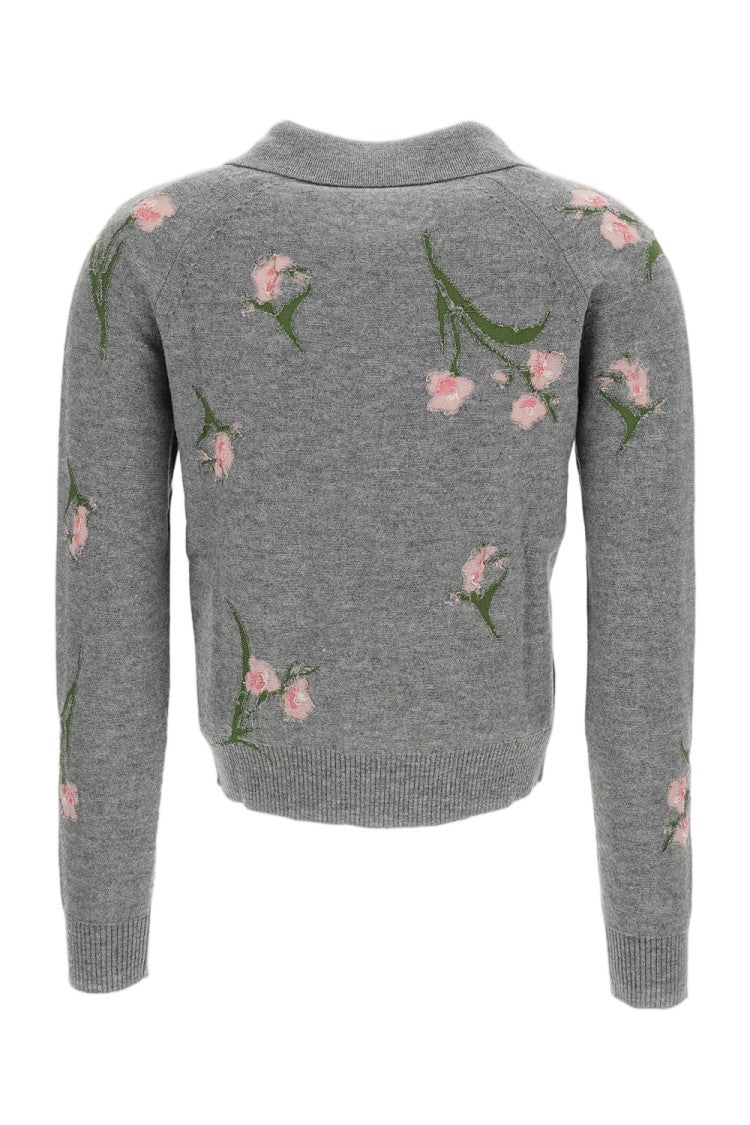 Erdem Floral Pattern Merino Wool Polo Jumper