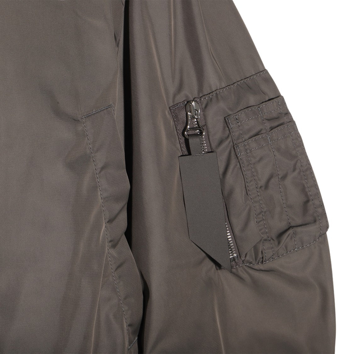 The Attico Oversized Grey Bomber Jacket With Contrasting Details