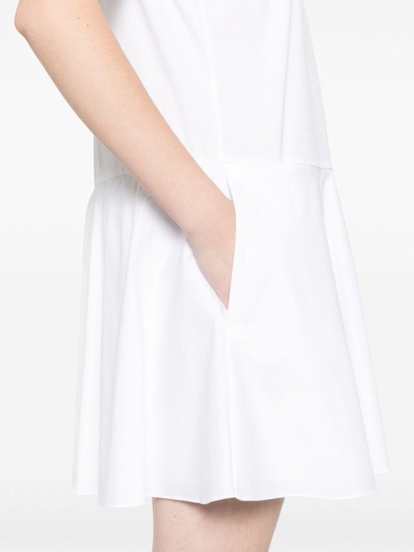 Theory Flared White Linen Blend Mini Dress