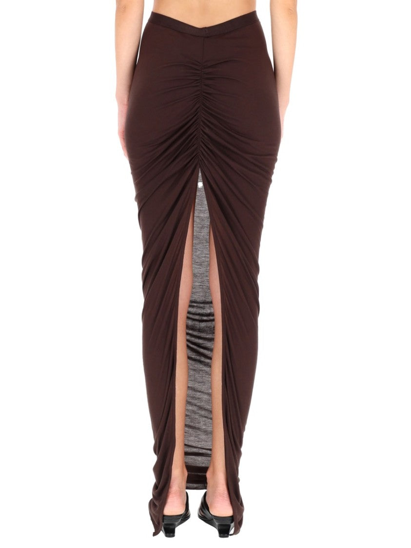 Rick Owens X Lilies Ruched Maxi Skirt