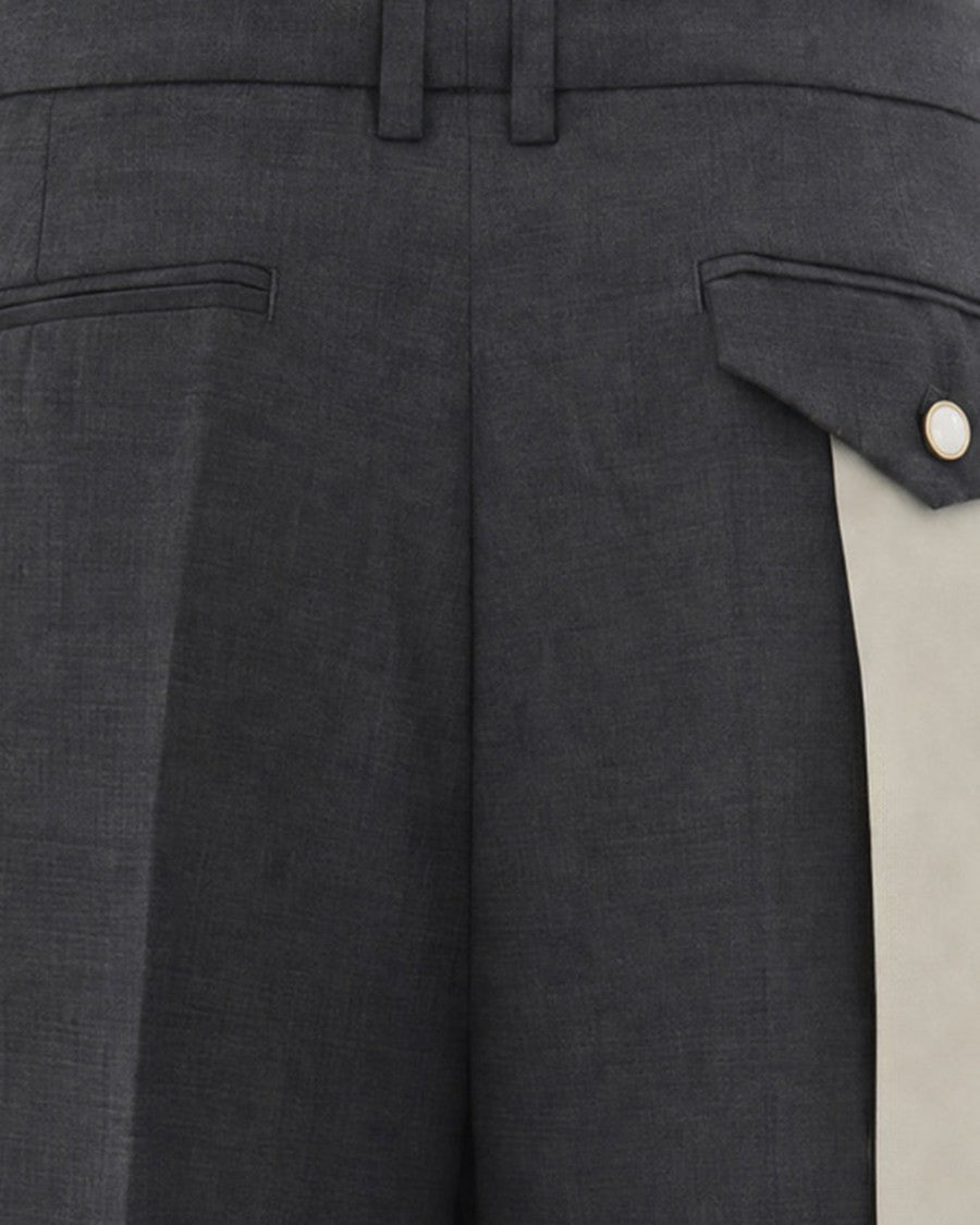 Thestroy Dark Grey Inno Double Pleat Stretch Twill Pants