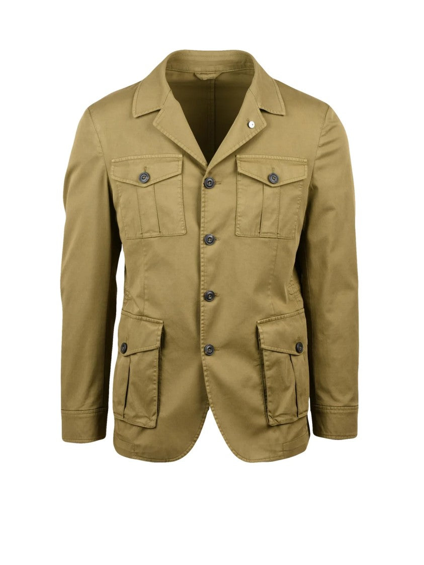 L.B.M. 1911 Cotton Stretch Sahariana Jacket With Functional Pockets