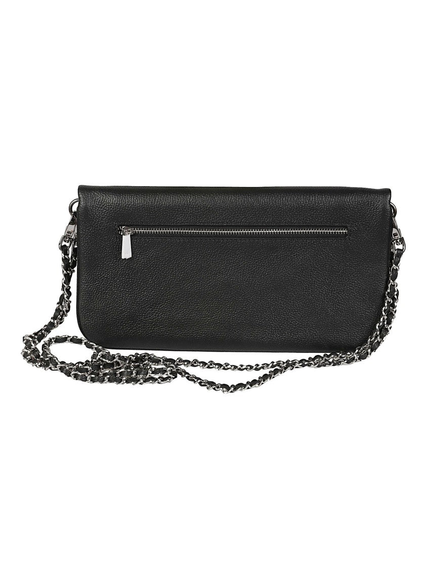 Zadig & Voltaire Rock Arty Tag Graffiti Leather Chain Shoulder Bag