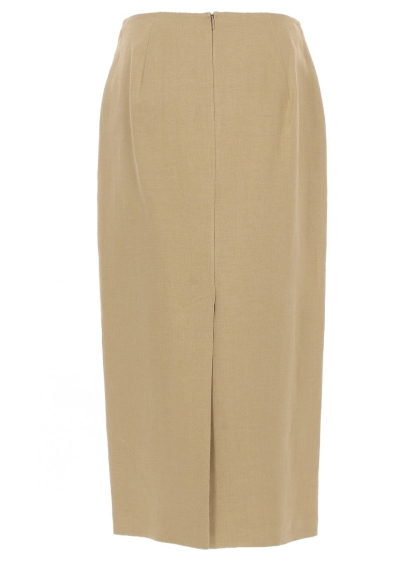Max Mara Midi Skirt With Straight Silhouette And Subtle Back Slit
