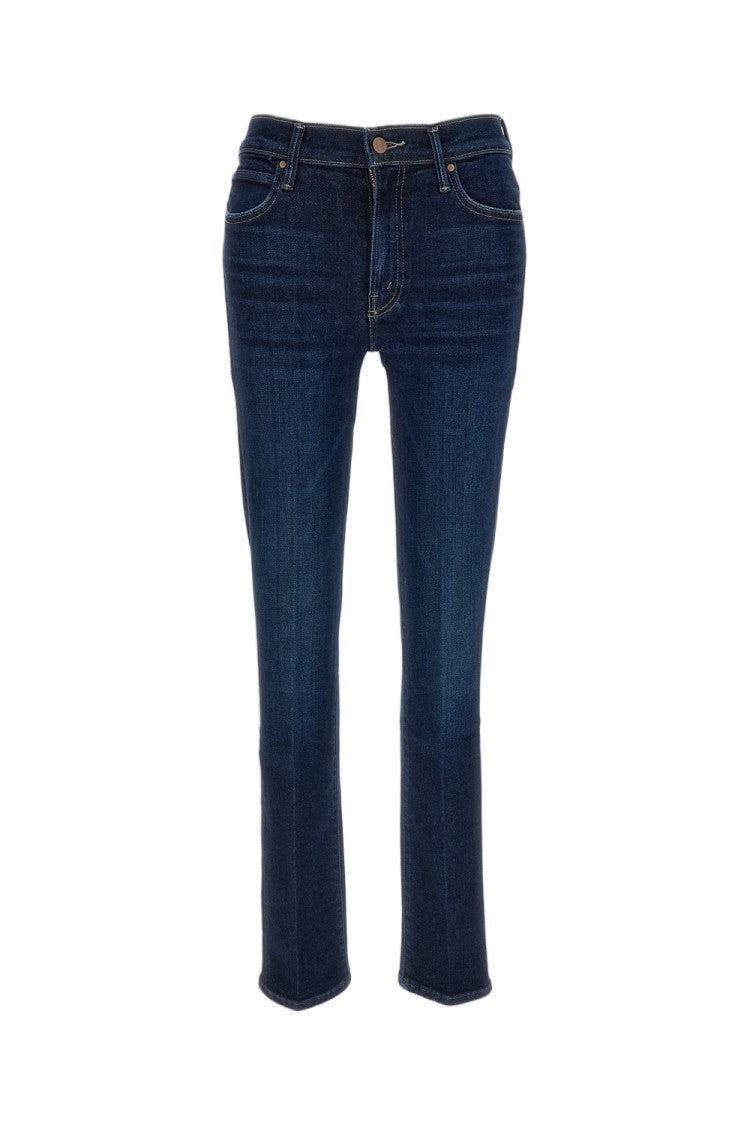 Mother Blue The Rascal Skimp Slim Straight-Leg Stretch Jeans