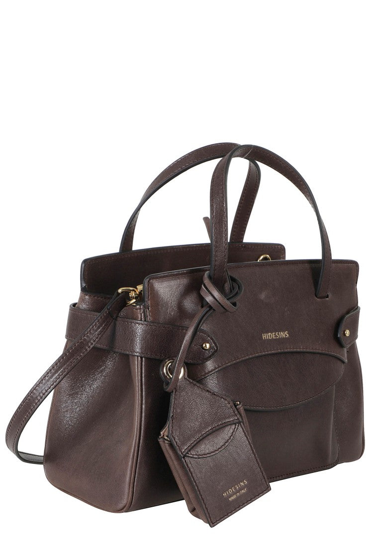 Hidesins Brown Lullaby S Double Compartment Leather Handbag