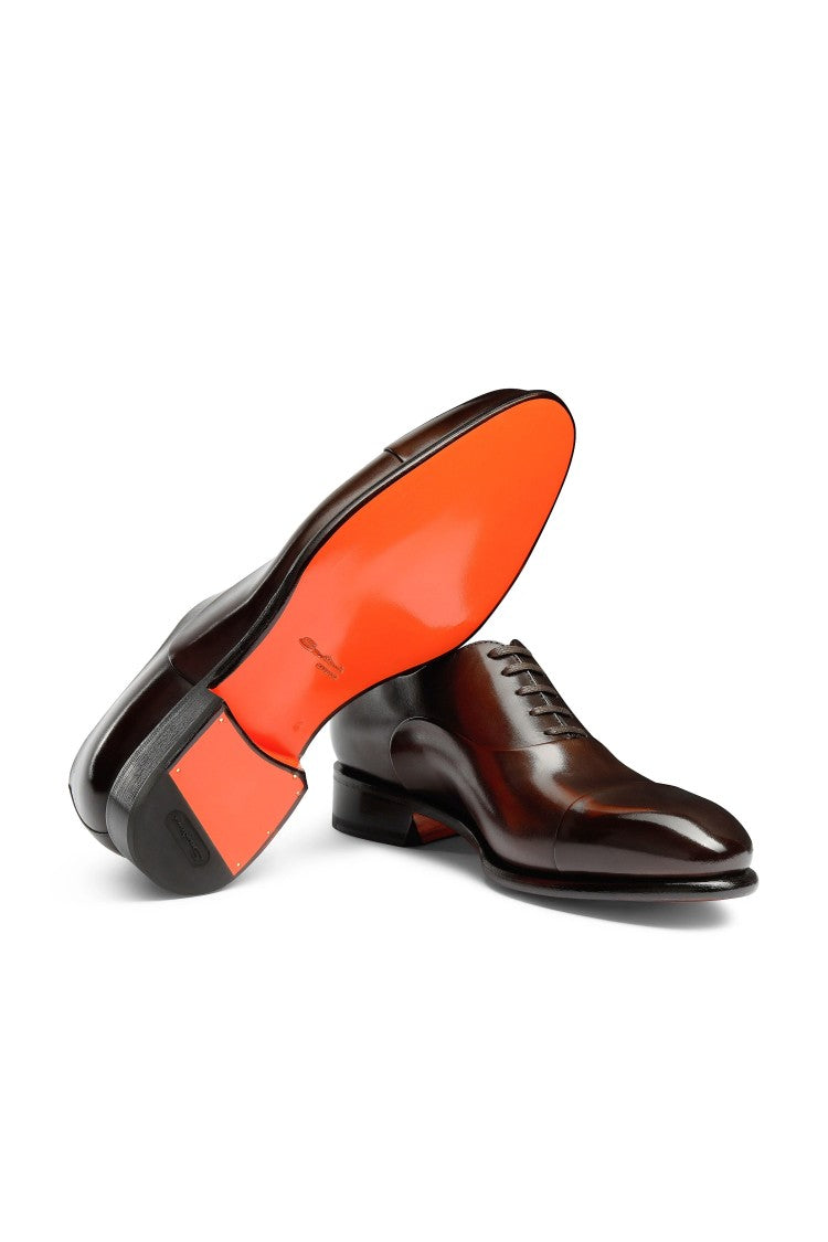 Santoni Isaac Antiqued Leather Oxford Brogues
