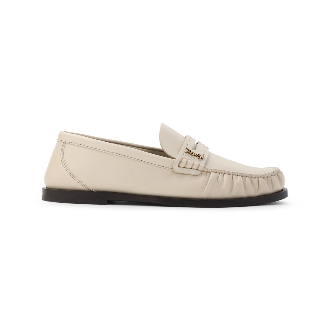 Saint Laurent Neutrals Leather Loafers