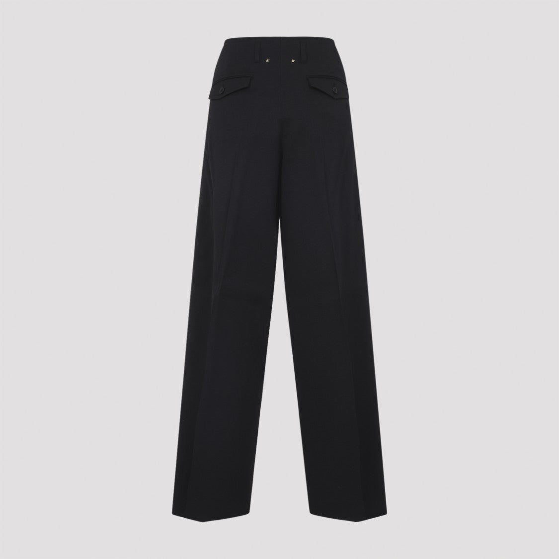 Golden Goose Black Virgin Wool Wide Leg Pant