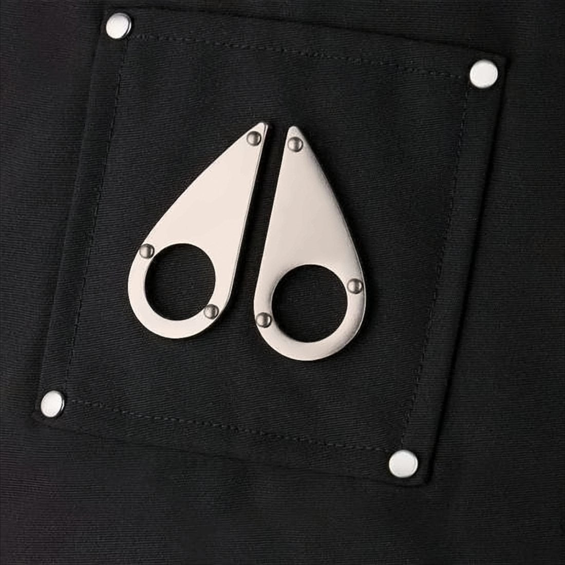 Moose Knuckles Black Padded Jacket With Cozy Faux Fur Hood And Metallic Accents