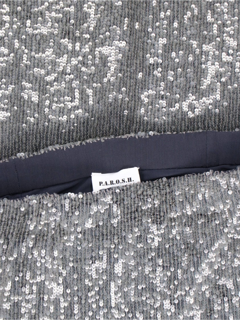 Parosh Straight Silhouette Grey Skirt