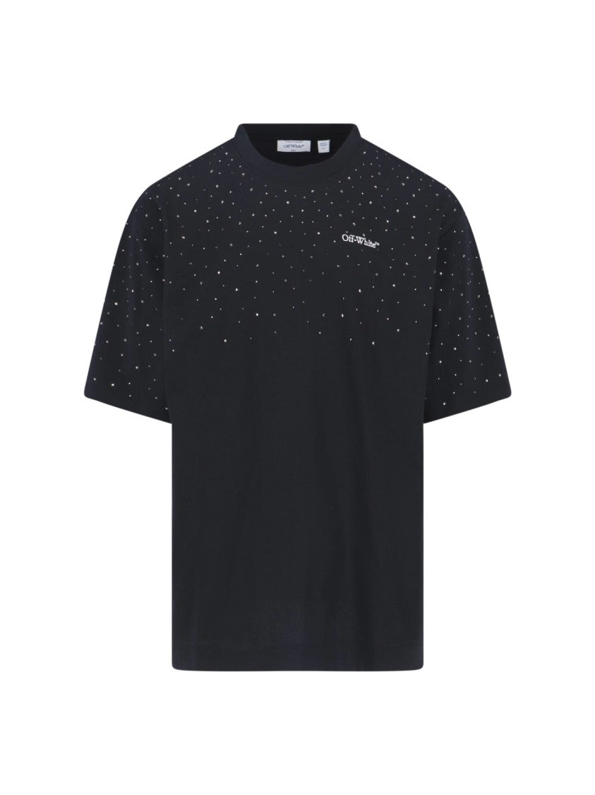 Off-White "Logo Strass" T-Shirt – Black