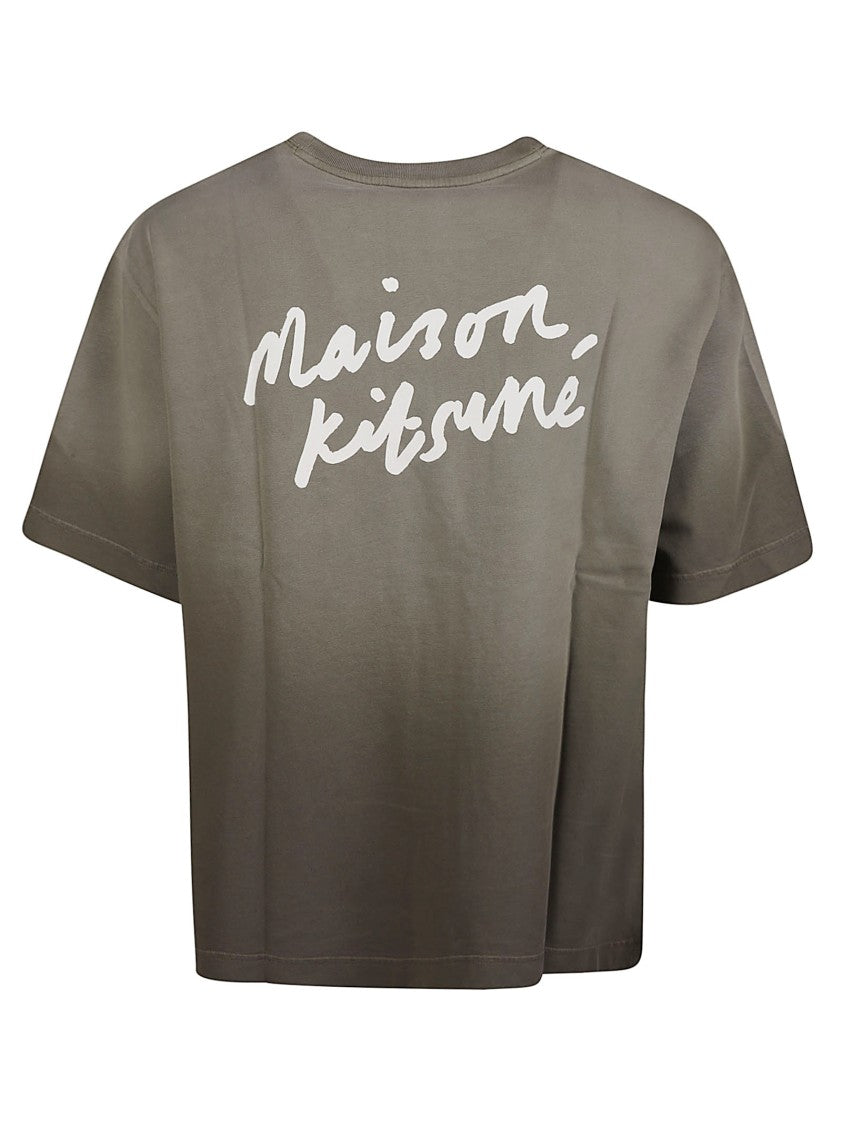 Maison Kitsuné Handwriting Faded Oversized Cotton T-Shirt