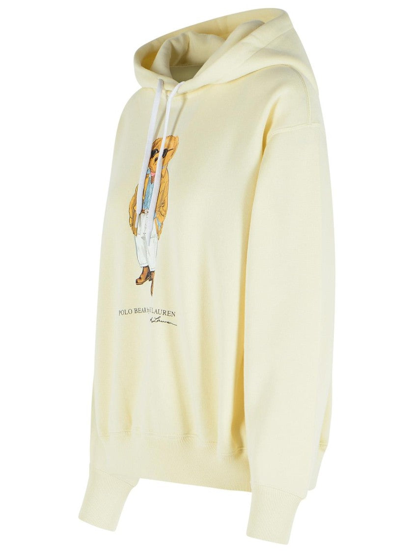 Polo Ralph Lauren Cream Cotton Blend Sweatshirt With Iconic 'Polo Bear' Design