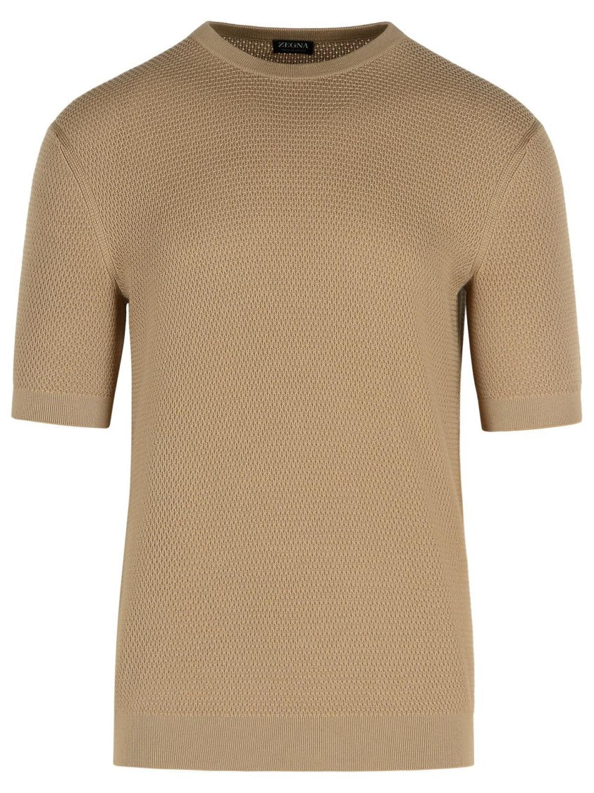 Zegna Beige Cotton T-Shirt