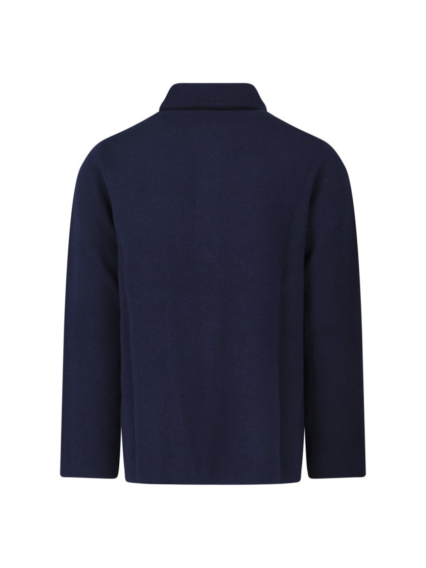 Lardini Wool Jacket – Navy Blue