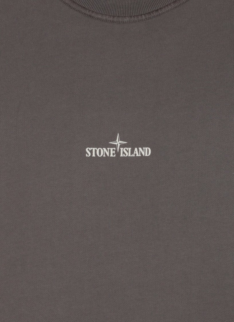 Stone Island Black Long-Sleeve Sweatshirt With Central Logo