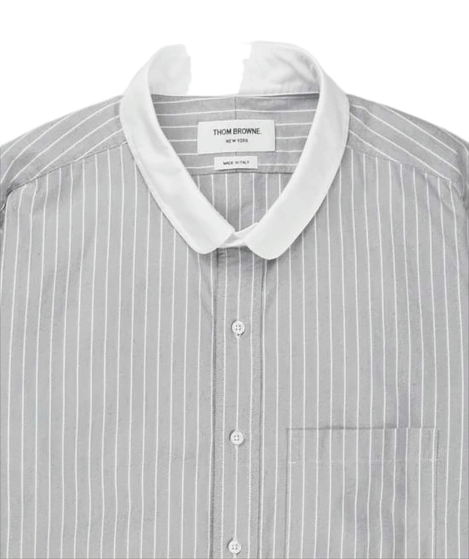 Thom Browne Long-Sleeve Grey Shirt With Pinstripes